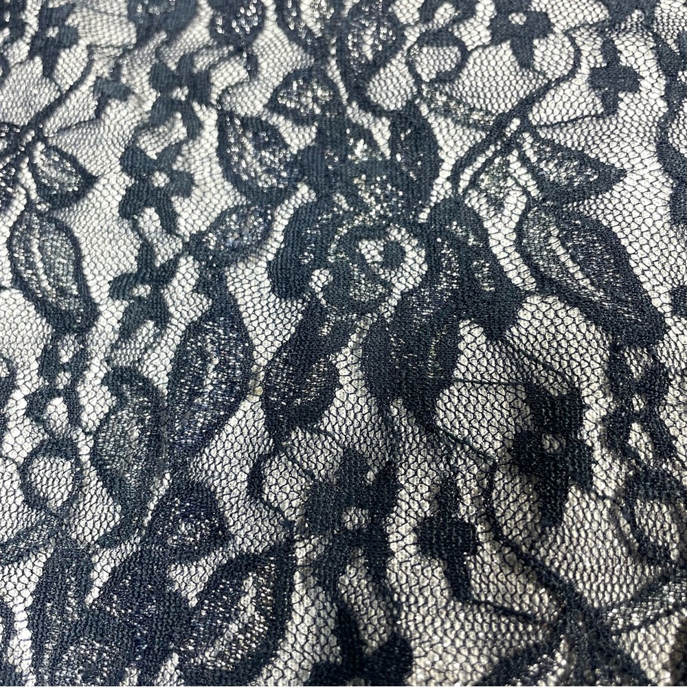 NWOT Blue Glittery Lace Dress Scallop Sweep - Picture 2 of 9